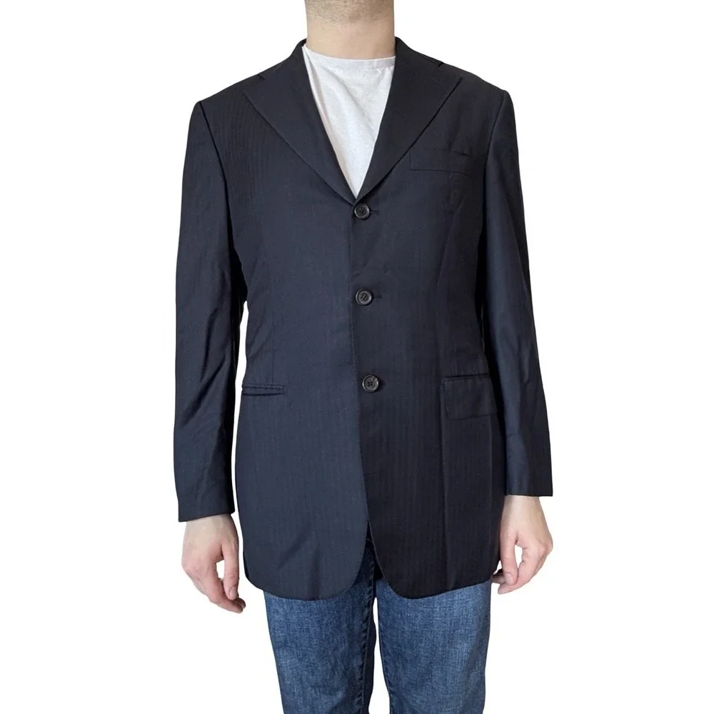Franck Namani Ultimum 150's Private Collection Navy Blazer Suit Jacket 50 US 40